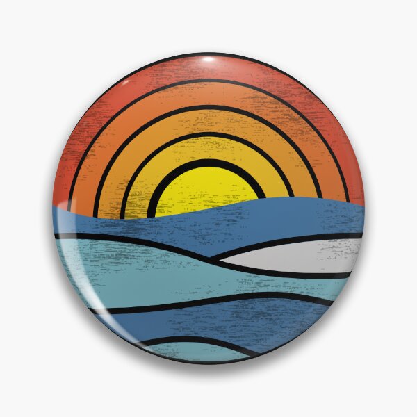 Item preview, Vintage Retro Sunset Rainbow Waves designed and sold by Rhu Creations.