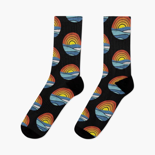 Item preview, Vintage Retro Sunset Rainbow Waves designed and sold by Rhu Creations.