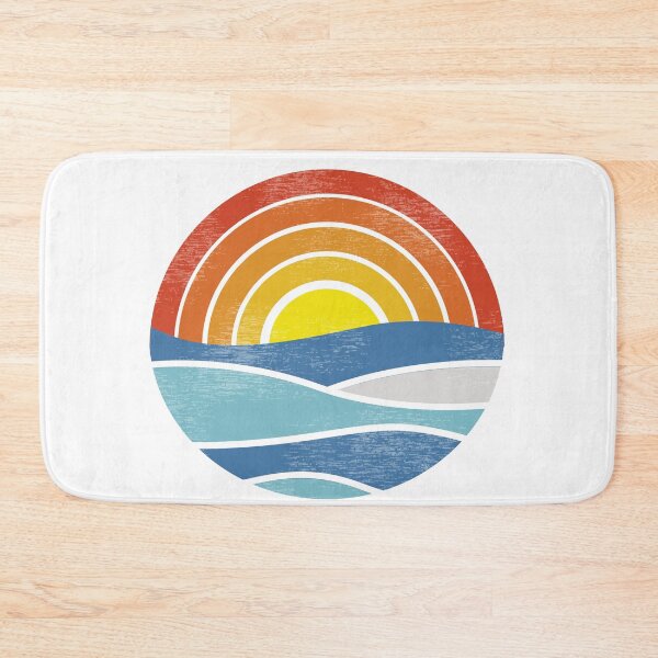 Item preview, Vintage Retro Sunset Rainbow Waves designed and sold by Rhu Creations.