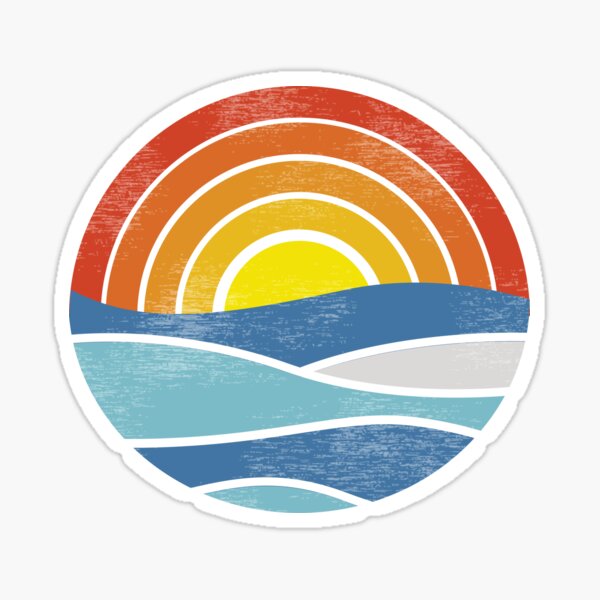 Vista previa del artículo con la obra «Ondas retros del arco iris de la puesta del sol del vintage», diseñado y vendido por Rhu Creations.