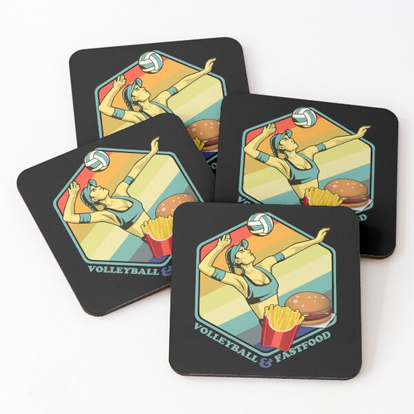 Item preview, Volleyball Girl Fastfood Burger Fries Sticker designed and sold by monica45je.