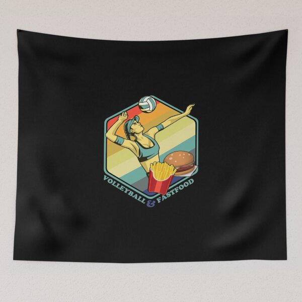 Item preview, Volleyball Girl Fastfood Burger Fries Sticker designed and sold by monica45je.