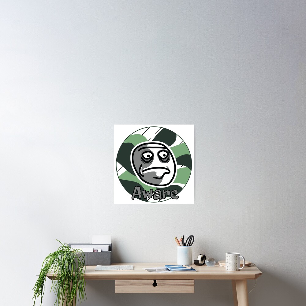 "Aware Colourful (twitch) Emote- funny Aware." Poster for Sale by ...