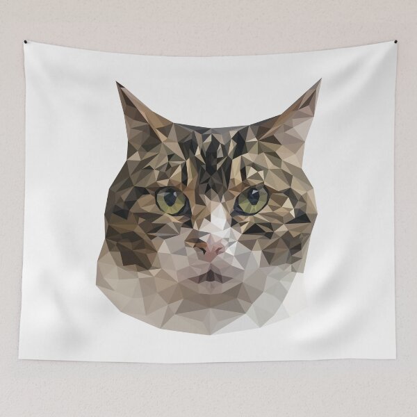 Item preview, Tabby cat asymmetrical lowpoly transparent designed and sold by xP42.