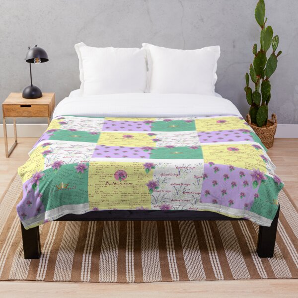 Item preview, De star a reine patchwork in lilacs and teal home decor designed and sold by virtualedu.