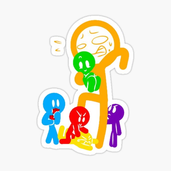 Alan Becker five stick figures animation characters sticker set Sticker  for Sale by BoldPencil