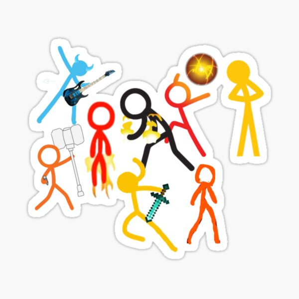 Alan Becker five stick figures animation characters sticker set | Sticker