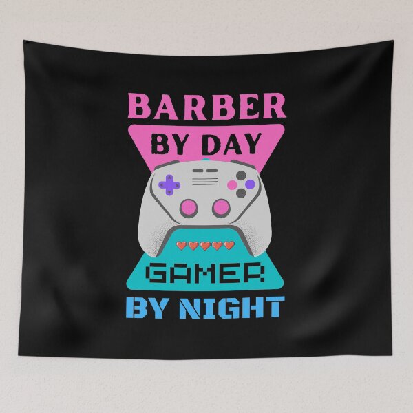 Item preview, Barber By Day Gamer By Night designed and sold by 9N20.