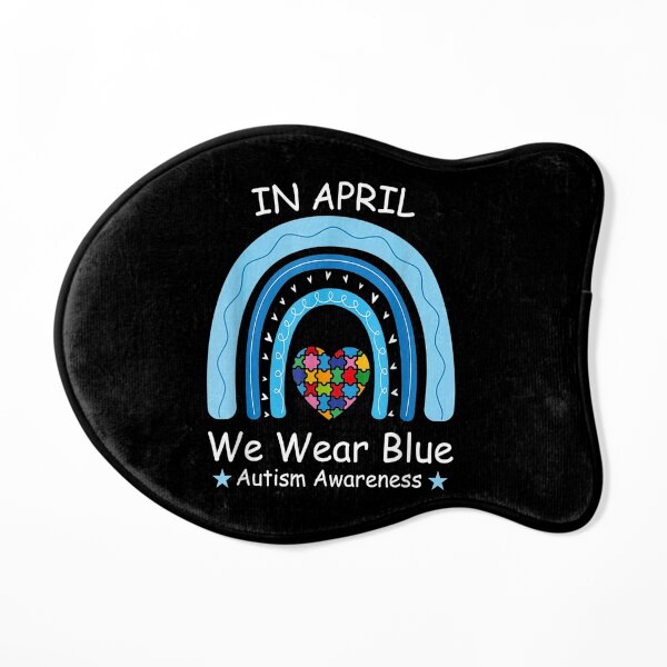 In April We Wear Blue Cat Mat