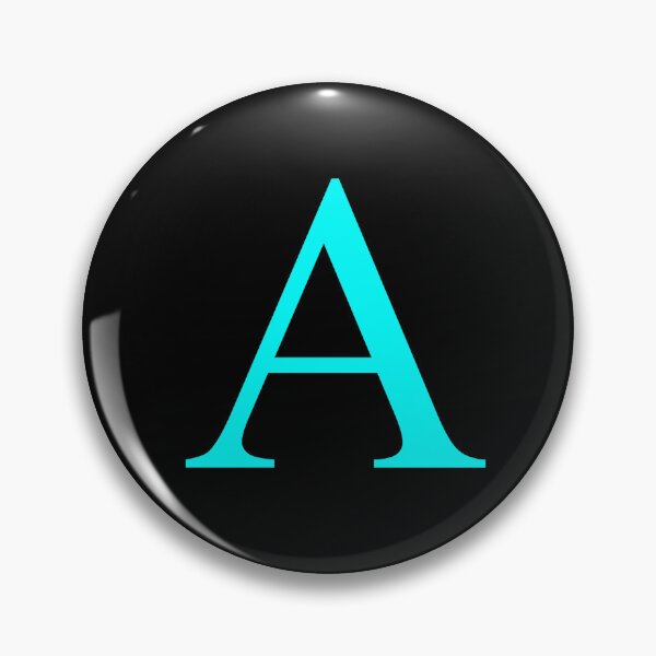Item preview, The Letter A Cyan on Black 5748 designed and sold by Art in My Loft.