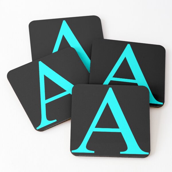 Item preview, The Letter A Cyan on Black 5748 designed and sold by Art in My Loft.