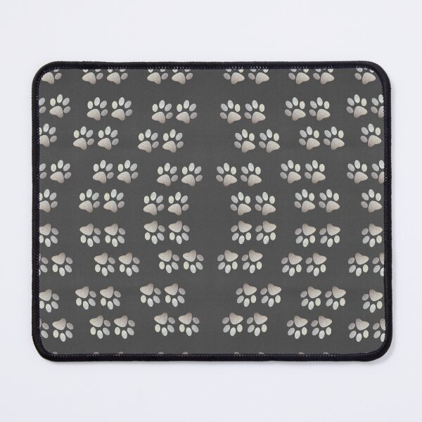 Item preview, Pet paw silver glitter print on gray background designed and sold by homemadecreate.