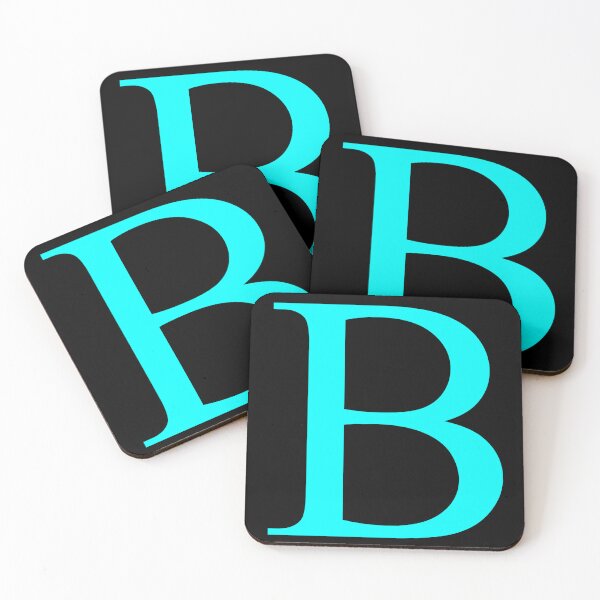 Item preview, The Letter B Cyan on Black 5748 designed and sold by Art in My Loft.