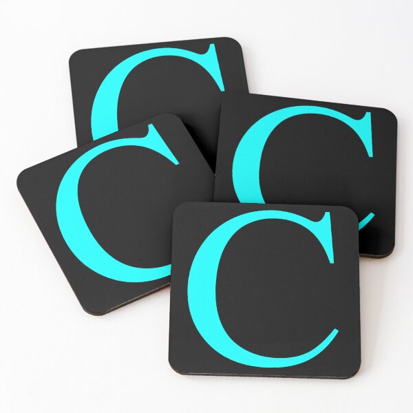 Item preview, The Letter C Cyan on Black 5748 designed and sold by Art in My Loft.