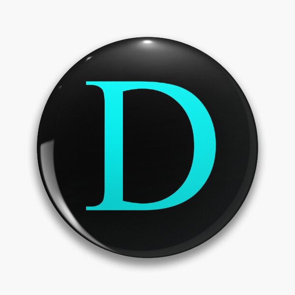 Item preview, The Letter D Cyan on Black 5748 designed and sold by Art in My Loft.