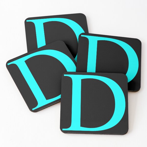 Item preview, The Letter D Cyan on Black 5748 designed and sold by Art in My Loft.
