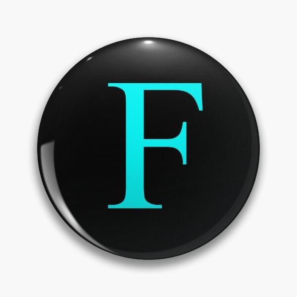 Item preview, The Letter F Cyan on Black 5748 designed and sold by Art in My Loft.