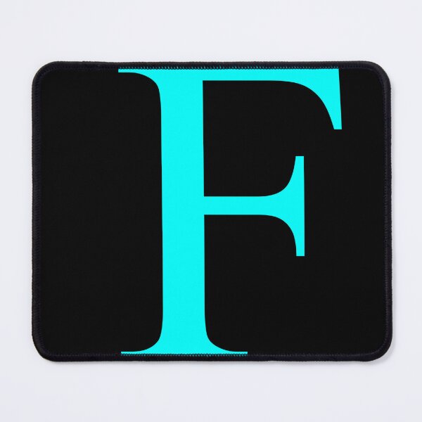 Item preview, The Letter F Cyan on Black 5748 designed and sold by Art in My Loft.