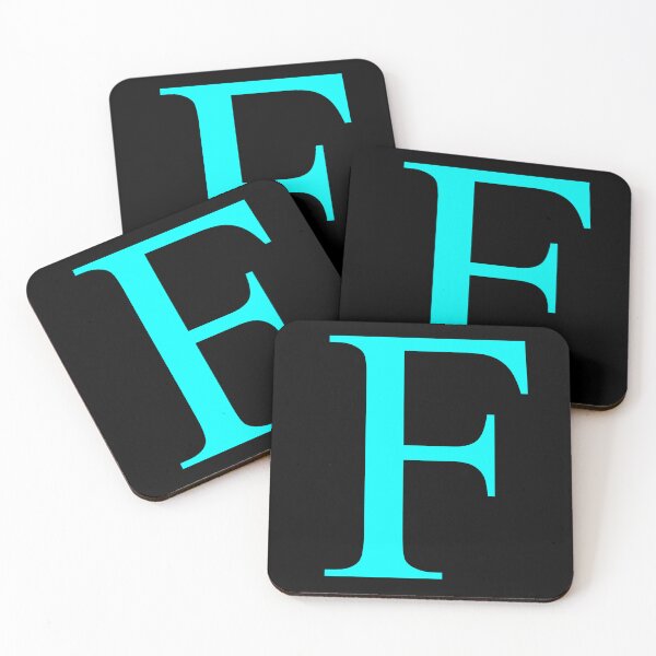 Item preview, The Letter F Cyan on Black 5748 designed and sold by Art in My Loft.