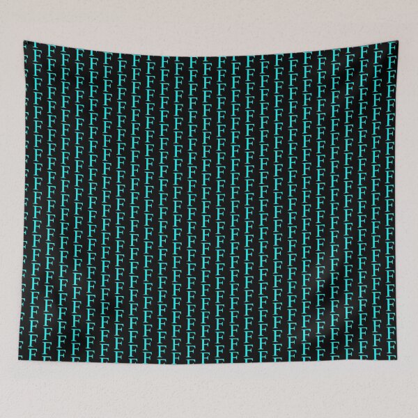 Item preview, The Letter F Cyan on Black 5748 designed and sold by Art in My Loft.