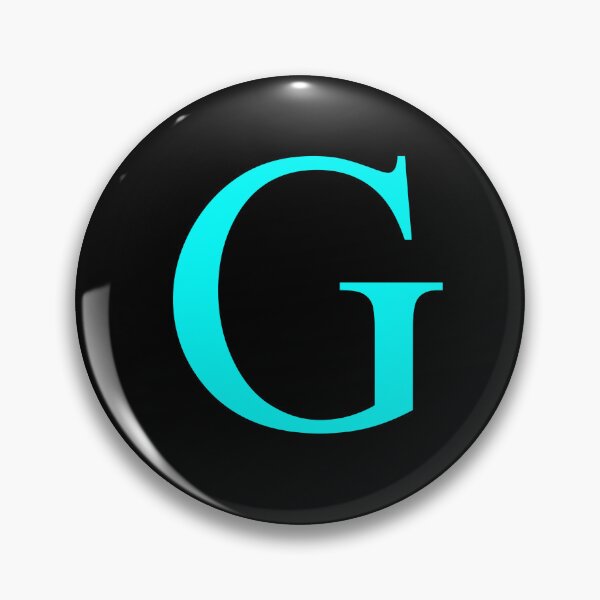 Item preview, The Letter G Cyan on Black 5748 designed and sold by Art in My Loft.