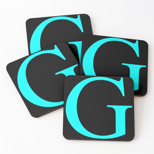 Item preview, The Letter G Cyan on Black 5748 designed and sold by Art in My Loft.
