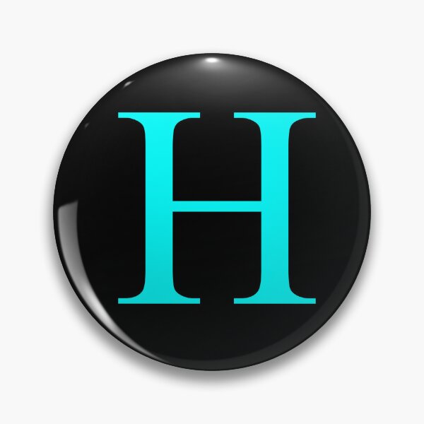 Item preview, The Letter H Cyan on Black 5748 designed and sold by Art in My Loft.