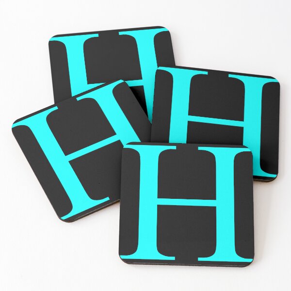 Item preview, The Letter H Cyan on Black 5748 designed and sold by Art in My Loft.