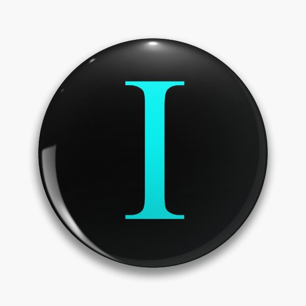Item preview, The Letter I Cyan on Black 5748 designed and sold by Art in My Loft.