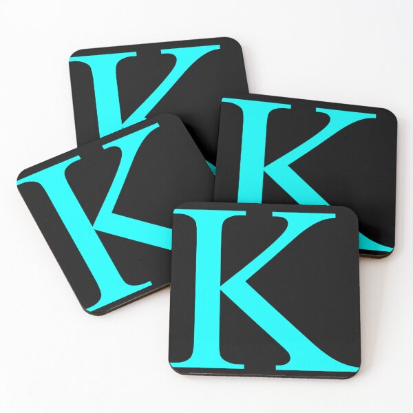 Item preview, The Letter K Cyan on Black 5748 designed and sold by Art in My Loft.