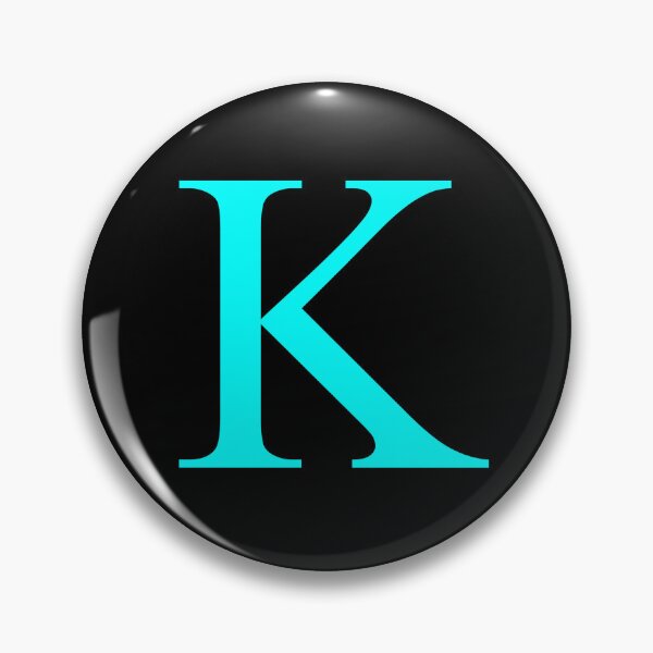 Item preview, The Letter K Cyan on Black 5748 designed and sold by Art in My Loft.