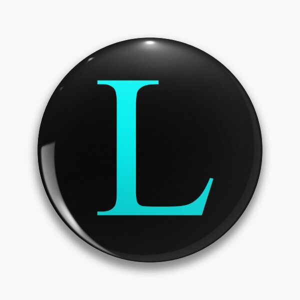 Item preview, The Letter L Cyan on Black 5748 designed and sold by Art in My Loft.