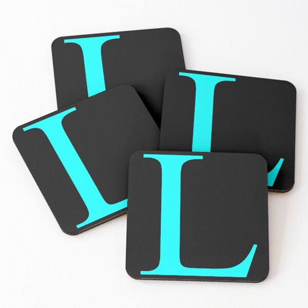 Item preview, The Letter L Cyan on Black 5748 designed and sold by Art in My Loft.