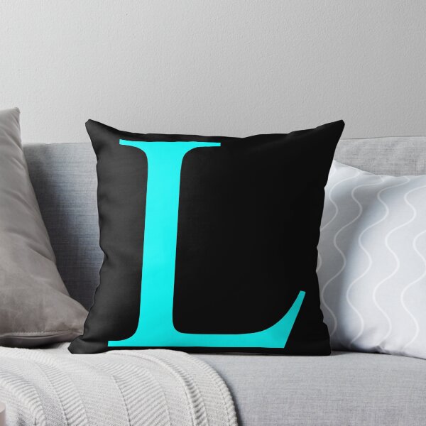 Item preview, The Letter L Cyan on Black 5748 designed and sold by Art in My Loft.