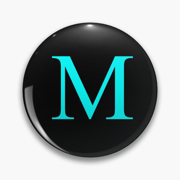 Item preview, The Letter M Cyan on Black 5748 designed and sold by Art in My Loft.