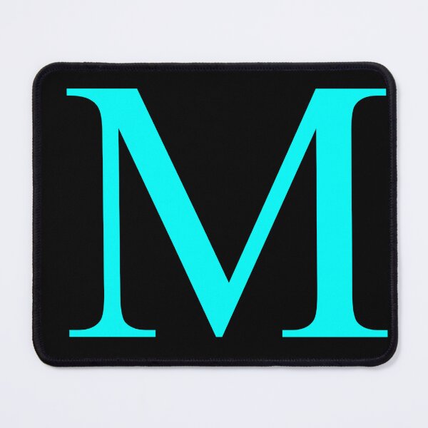 Item preview, The Letter M Cyan on Black 5748 designed and sold by Art in My Loft.