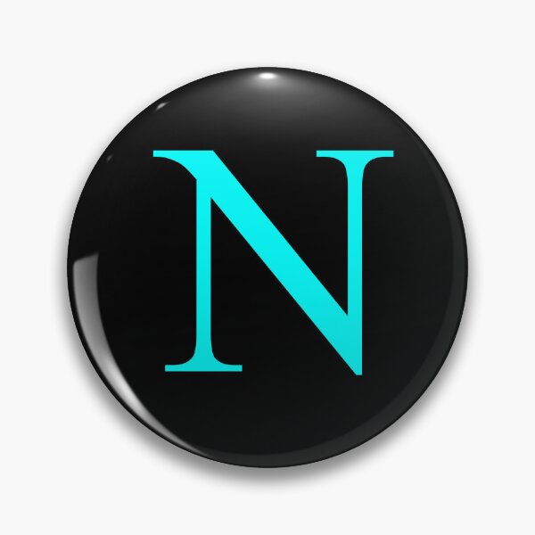 Item preview, The Letter N Cyan on Black 5748 designed and sold by Art in My Loft.