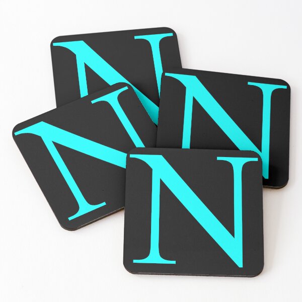 Item preview, The Letter N Cyan on Black 5748 designed and sold by Art in My Loft.