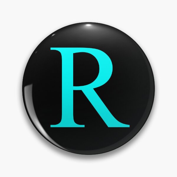 Item preview, The Letter R Cyan on Black 5748 designed and sold by Art in My Loft.