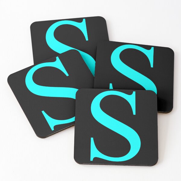 Item preview, The Letter S Cyan on Black 5748 designed and sold by Art in My Loft.