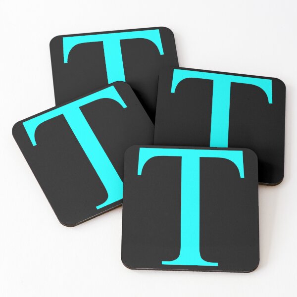 Item preview, The Letter T Cyan on Black 5748 designed and sold by Art in My Loft.