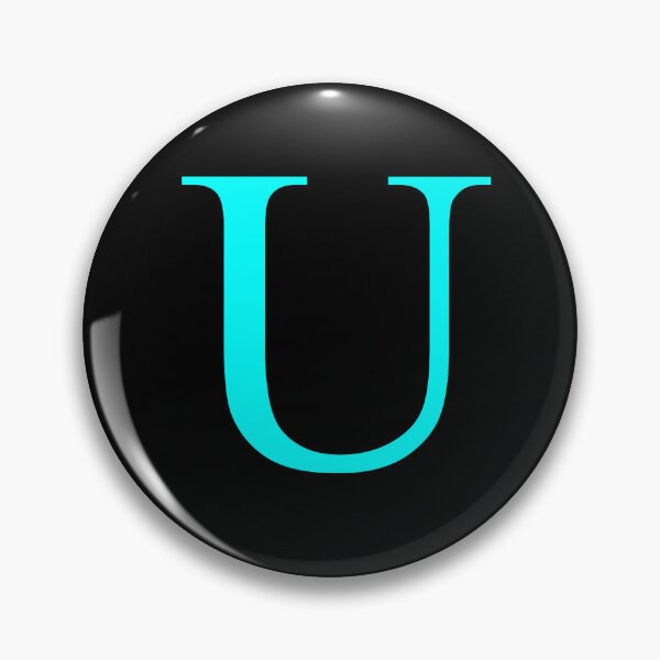 Item preview, The Letter U Cyan on Black 5748 designed and sold by Art in My Loft.
