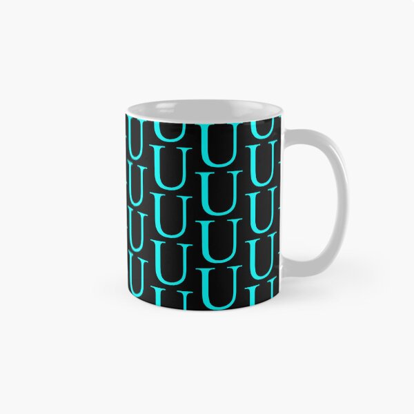 Item preview, The Letter U Cyan on Black 5748 designed and sold by Art in My Loft.