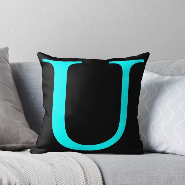 Item preview, The Letter U Cyan on Black 5748 designed and sold by Art in My Loft.