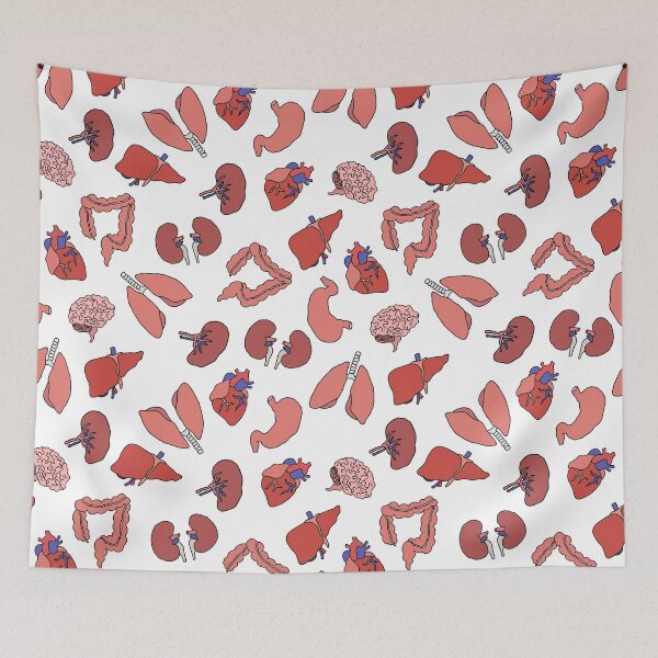 Item preview, human organs doodle pattern designed and sold by zizimentos.