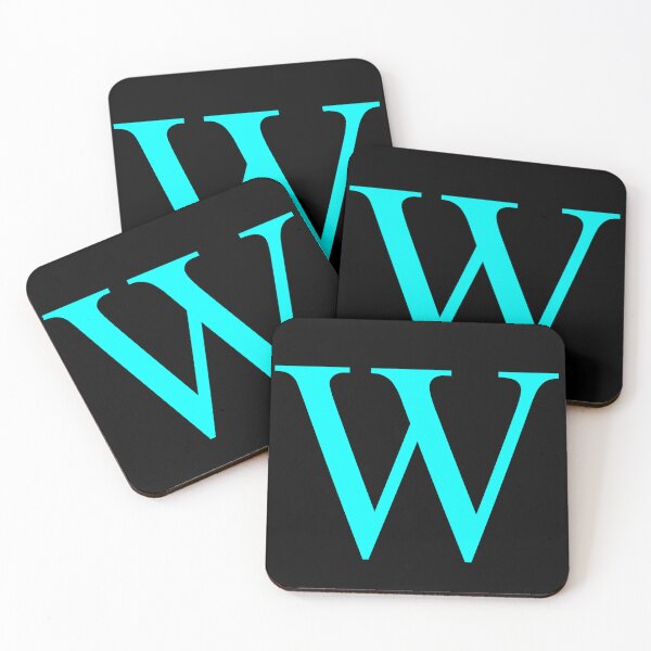 Item preview, The Letter W Cyan on Black 5748 designed and sold by Art in My Loft.