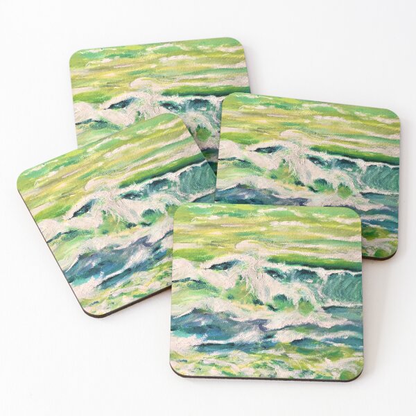 Item preview, Wavy seascape painting designed and sold by Bekiwool.