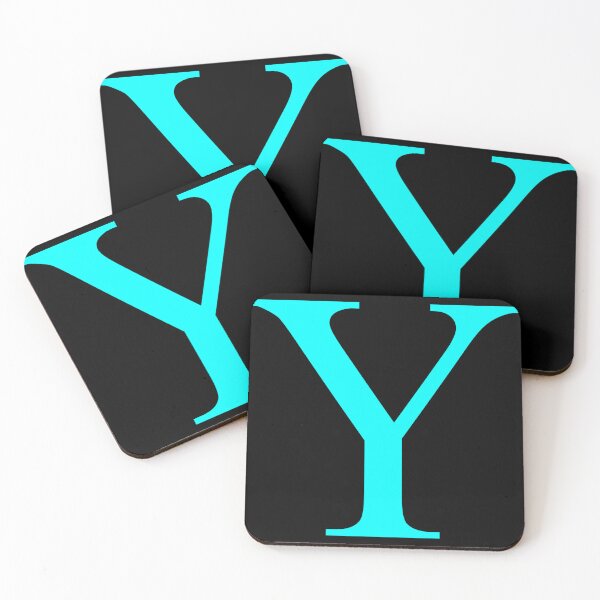 Item preview, The Letter Y Cyan on Black 5748 designed and sold by Art in My Loft.