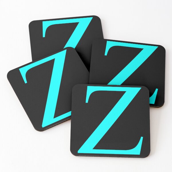 Item preview, The Letter Z Cyan on Black 5748 designed and sold by Art in My Loft.