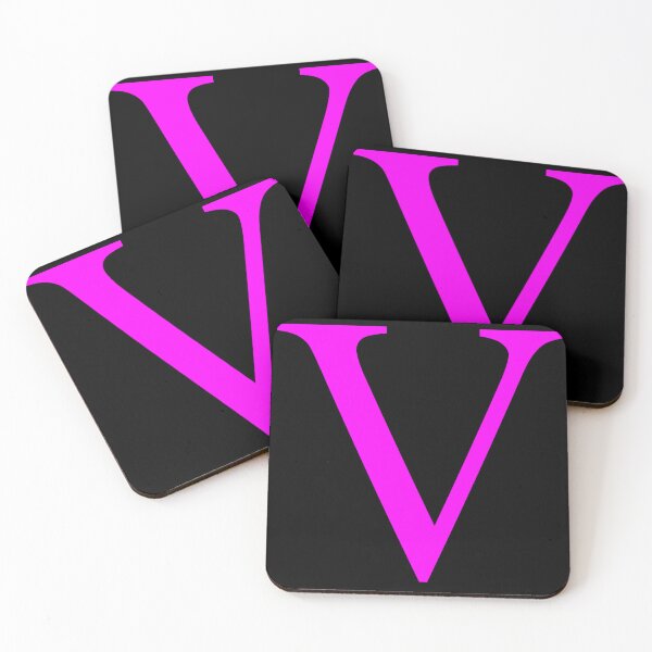 Item preview, The Letter V Magenta on Black 5748 designed and sold by Art in My Loft.